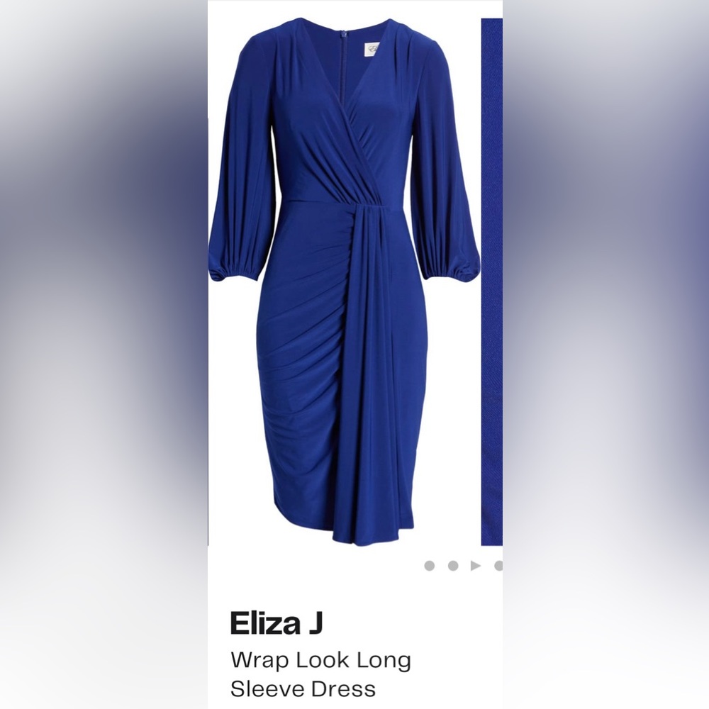 Eliza J wrap dress in Cobalt color